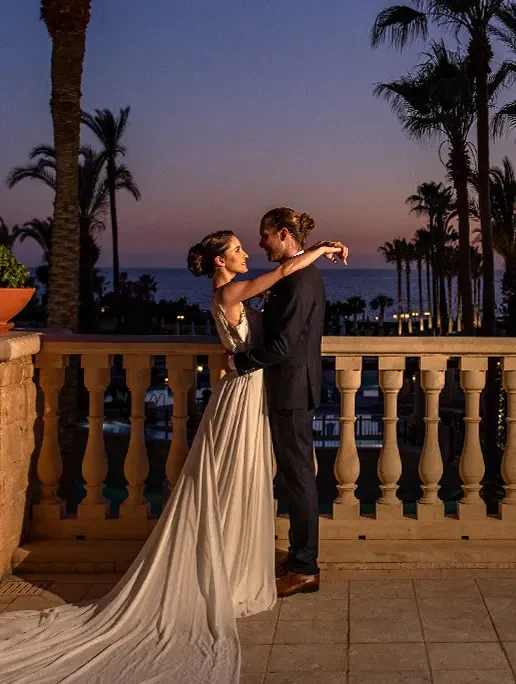 Wedding Couple Library Terrace
